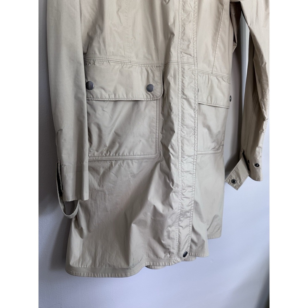 Patagonia Jacket Womens SMALL Beige Torrentshell Trench Coat Hooded Zip Up Snap - Picture 2 of 16
